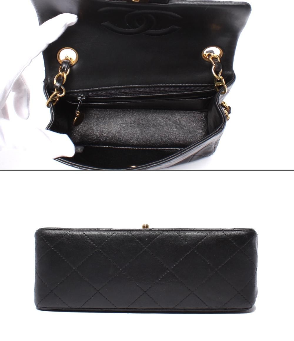 Chanel Chain Shoulder Bag Gold Lambskin Single Flap Mini Quilted — view 3