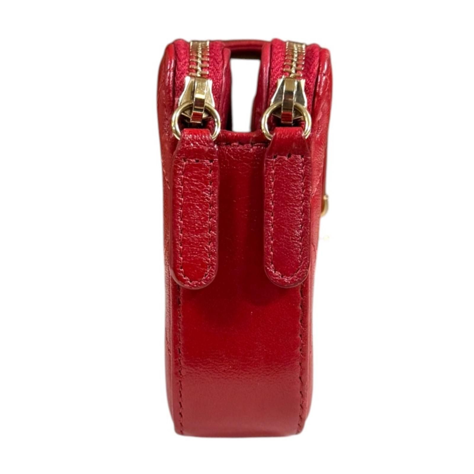 Chanel Shoulder Bag Leather Red Second — view 4