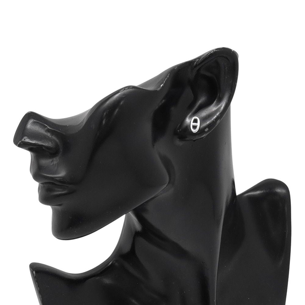 Hermes Earrings Farandole Chaine D'ancre Motif TPM Silver Stud — view 4