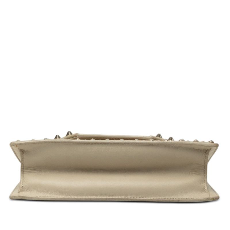 Saint Laurent Betty Studs Chain Shoulder Bag Gray Beige Leather — view 3