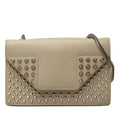 Saint Laurent Betty Studs Chain Shoulder Bag Gray Beige Leather