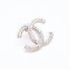 Chanel Single Earrings CC Logo Rhinestone Pierced Gold — view 3