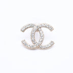 Chanel Single Earrings CC Logo Rhinestone Pierced Gold