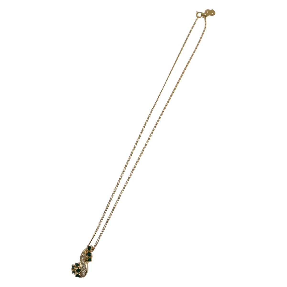 Dior di Vintage Gold Green Plating Necklace — view 3