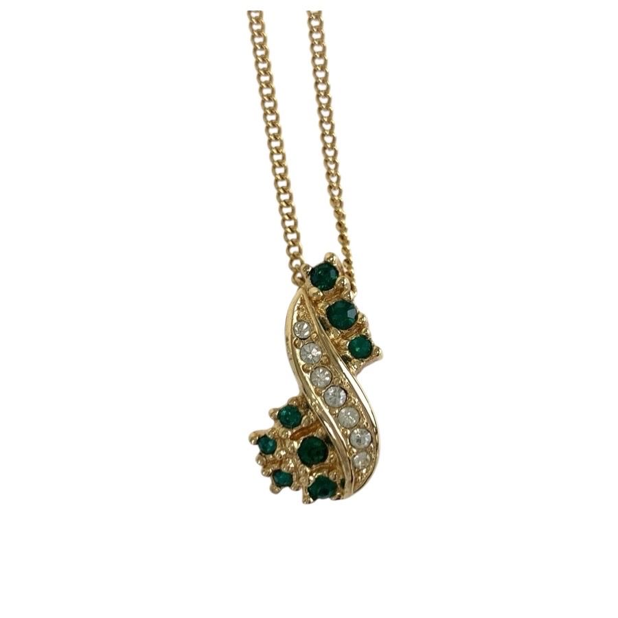 Dior di Vintage Gold Green Plating Necklace