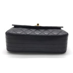 Chanel CC Logo Lambskin Leather Chain Shoulder Bag Black Turnlock — view 3