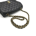 Chanel CC Logo Lambskin Leather Chain Shoulder Bag Black Turnlock — view 6