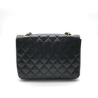 Chanel CC Logo Lambskin Leather Chain Shoulder Bag Black Turnlock — view 2