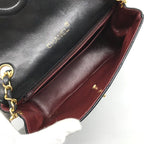 Chanel CC Logo Lambskin Leather Chain Shoulder Bag Black Turnlock — view 8