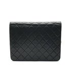 Chanel CC Logo Lambskin Leather Chain Shoulder Bag Black Push Lock — view 2
