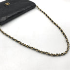 Chanel CC Logo Quilted Push Lock Leather Chain Shoulder Bag Black — view 6