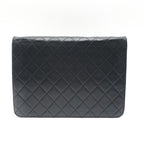 Chanel CC Logo Quilted Push Lock Leather Chain Shoulder Bag Black — view 2