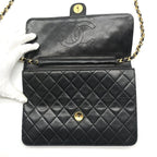 Chanel CC Logo Quilted Push Lock Leather Chain Shoulder Bag Black — view 7