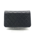 Chanel CC Logo Mini Quilted Push Lock Full Flap Leather Chain Shoulder Bag Black — view 2
