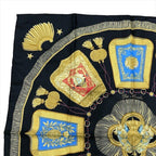 Hermes Silk Scarf Carre 90 Saber Decoration Bag Military Uniform Motif Black — view 4