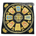 Hermes Silk Scarf Carre 90 Saber Decoration Bag Military Uniform Motif Black