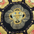 Hermes Silk Scarf Carre 90 Saber Decoration Bag Military Uniform Motif Black — view 7