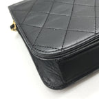 Chanel CC Logo Quilted Push Lock Full Flap Leather Chain Shoulder Bag Black — view 4