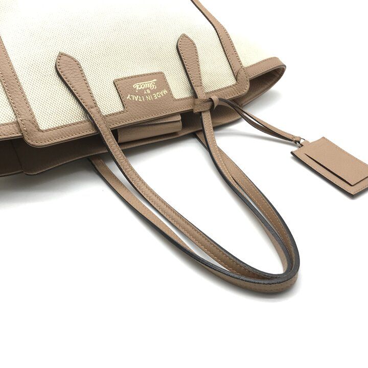 Gucci Swing Tote Shoulder Leather Canvas Beige — view 7