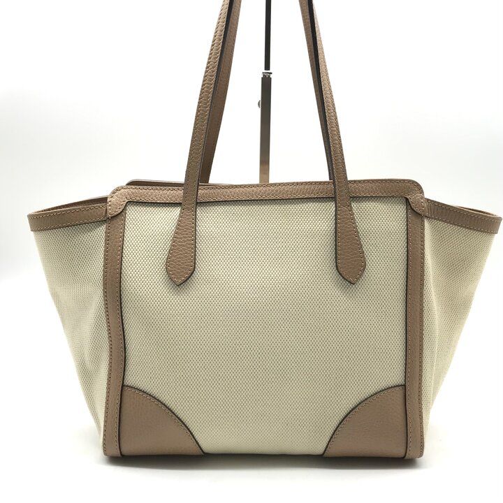 Gucci Swing Tote Shoulder Leather Canvas Beige — view 3