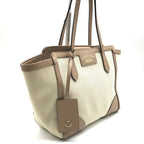 Gucci Swing Tote Shoulder Leather Canvas Beige — view 2