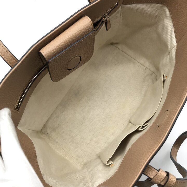 Gucci Swing Tote Shoulder Leather Canvas Beige — view 8