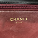 Chanel CC Logo Quilted Push Lock Leather Chain Shoulder Bag Black — view 9