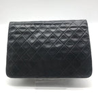 Chanel CC Logo Quilted Push Lock Leather Chain Shoulder Bag Black — view 3