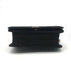 Chanel CC Logo Mini Quilted Cotton Push Lock Full Flap Chain Shoulder Bag Black — view 3
