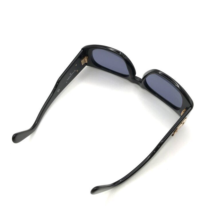 Chanel CC Logo Sunglasses Lens Blue Black Gold Eyewear — view 6