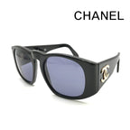 Chanel CC Logo Sunglasses Lens Blue Black Gold Eyewear