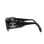 Chanel CC Logo Sunglasses Lens Blue Black Gold Eyewear — view 4