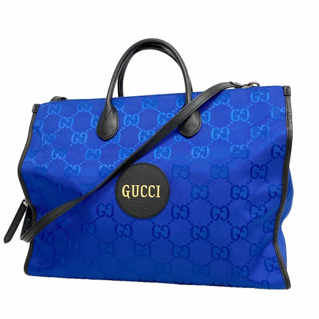 Gucci Tote Nylon Blue Silver 2-Way