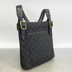 Gucci Shoulder Bag GG Canvas Black Gold — view 2