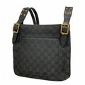 Gucci Shoulder Bag GG Canvas Black Gold