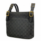 Gucci Shoulder Bag GG Canvas Black Gold