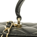 Chanel Vanity Bag Quilted Lambskin Black Chien Panning Gold 2-Way — view 7