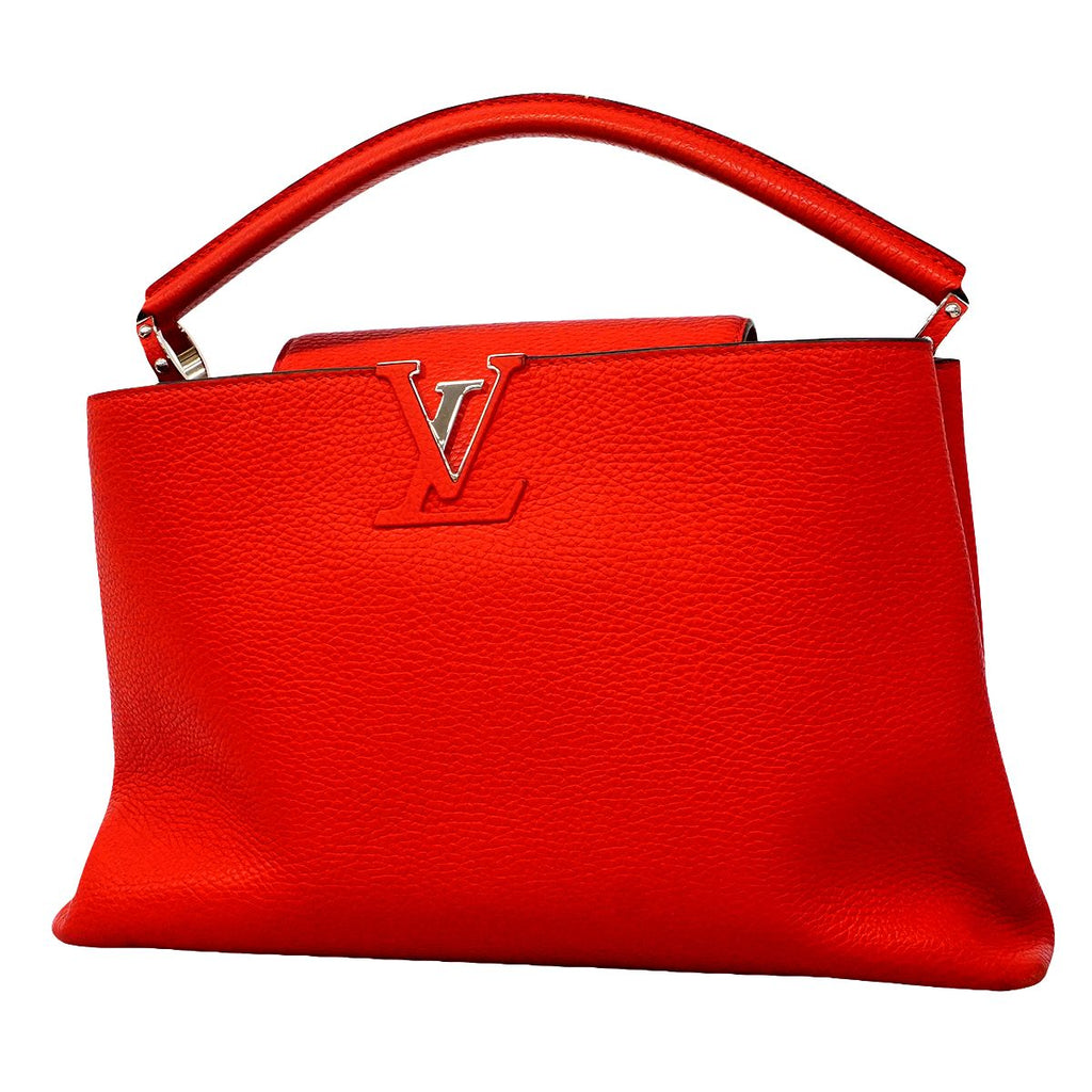 Louis Vuitton Shoulder Bag Taurillon Capucines MM Coquelicotladies