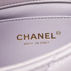 Chanel Shoulder Bag Quilted Lambskin Purple Gold — view 5