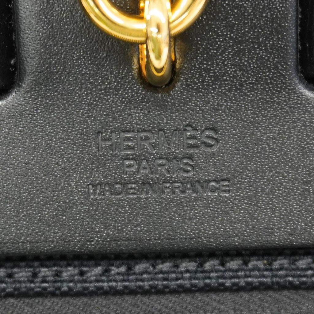 Hermes Handbag Herbag Zip PM Black Gold 2-Way — view 5