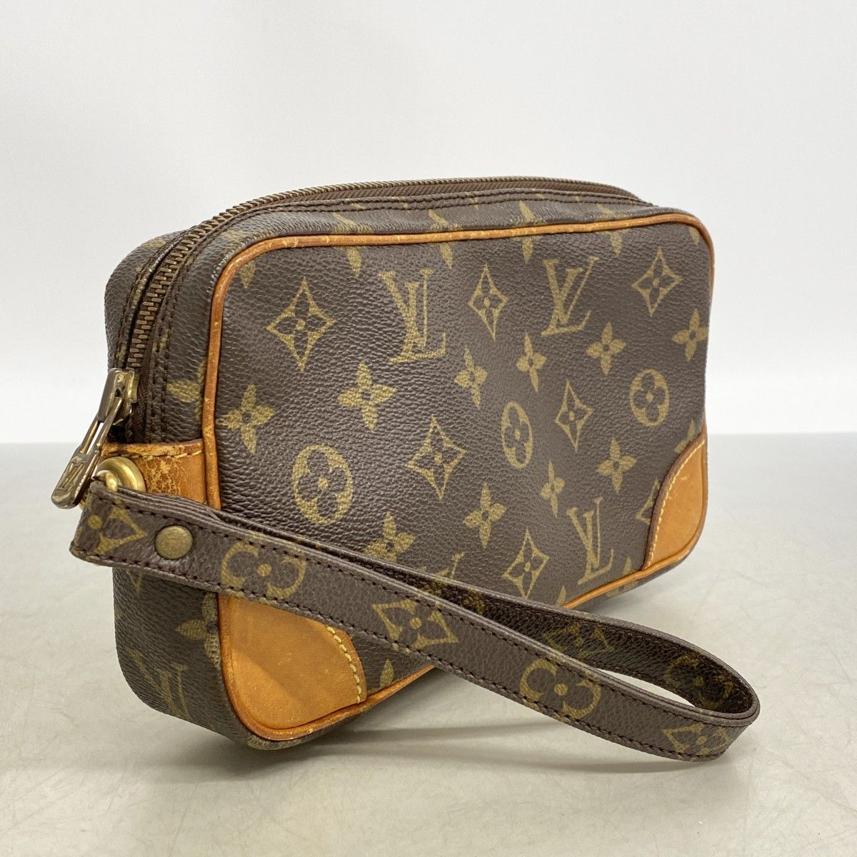 Louis Vuitton Clutch Monogram Marly Dragonne PM Brown — view 2