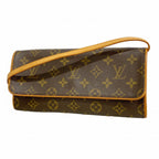 Louis Vuitton Shoulder Bag Monogram Pochette Twin GM Brown