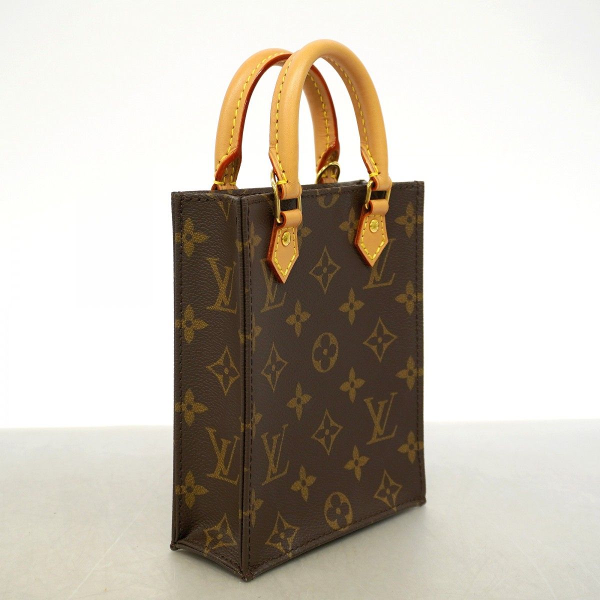 Louis Vuitton Handbag Monogram Petite Sac Plat Brown 2-Way — view 2