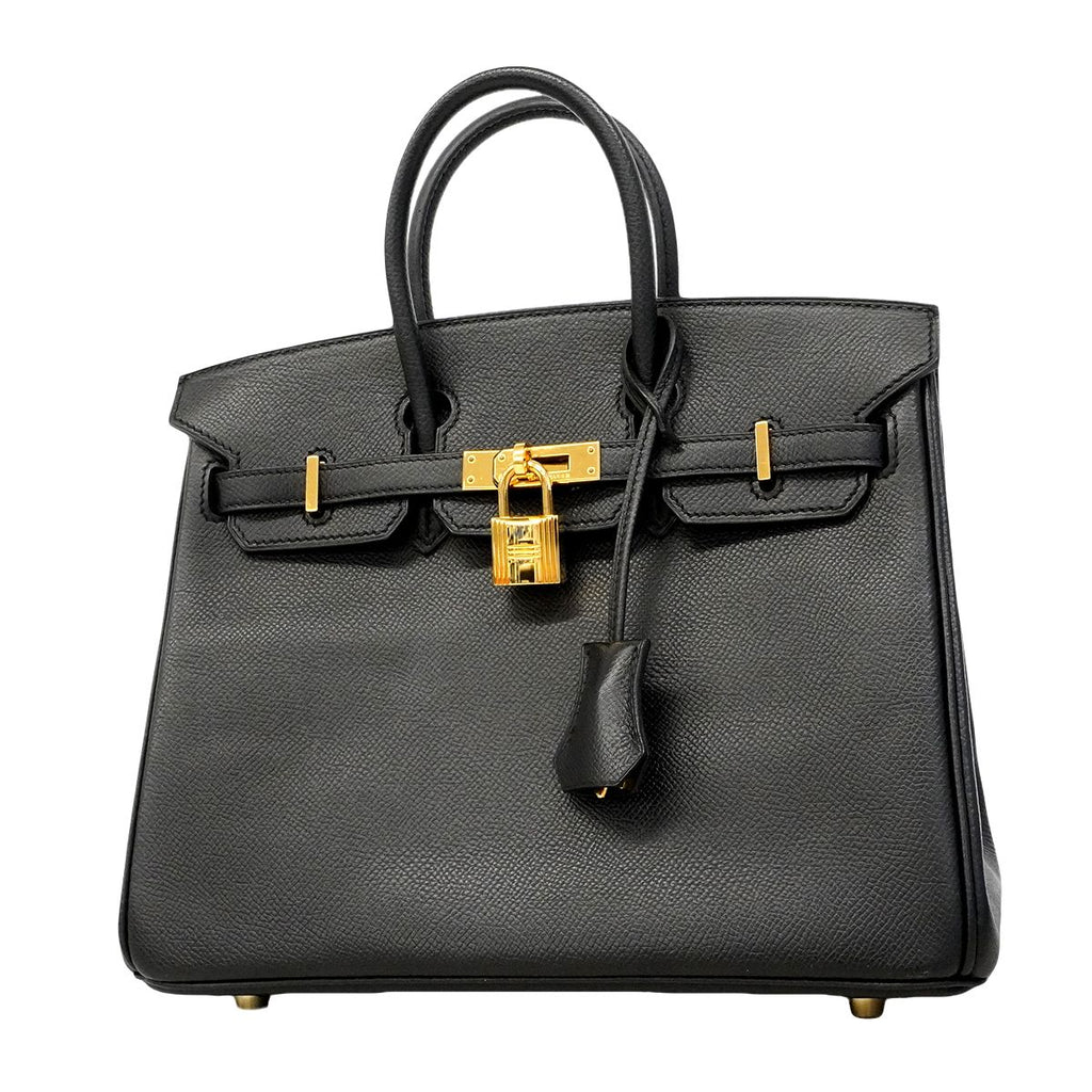 Hermes Handbag Birkin 25 Veau Epsom Black Gold
