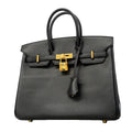Hermes Handbag Birkin 25 Veau Epsom Black Gold