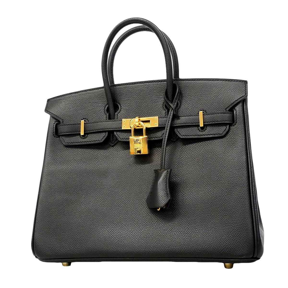 Hermes Handbag Birkin 25 Veau Epsom Black Gold
