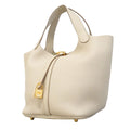 Hermes Handbag Picotin Lock MM Taurillon Clemence Gold