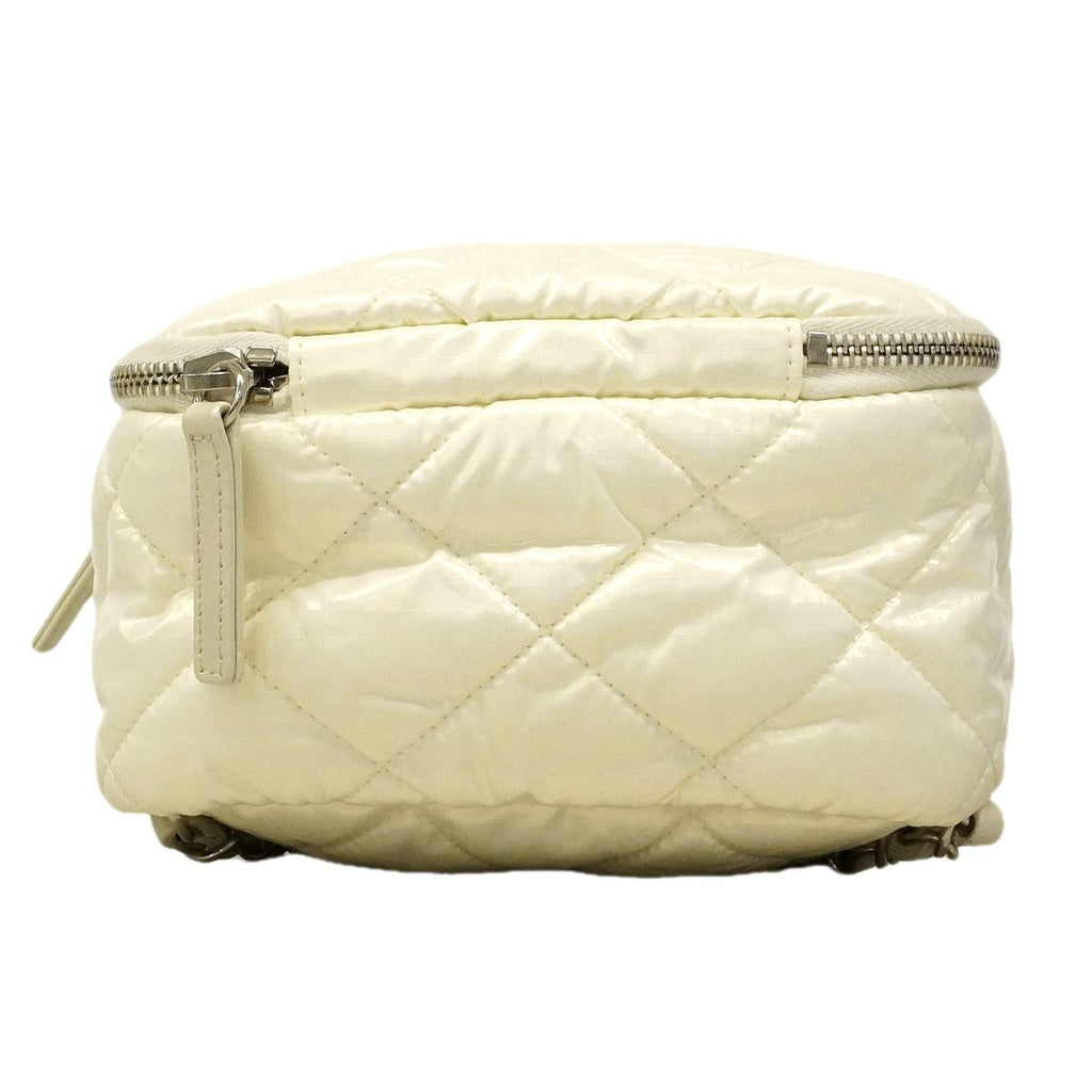 Chanel Backpack Nylon White Silver — view 3