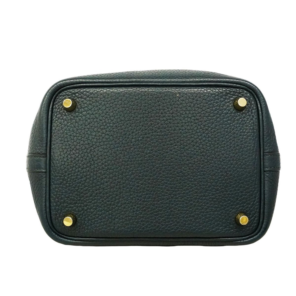Hermes Handbag Picotin Lock PM Taurillon Clemence Vert Gold — view 3