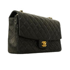 Chanel Shoulder Bag Quilted Lambskin Black Gold — view 2